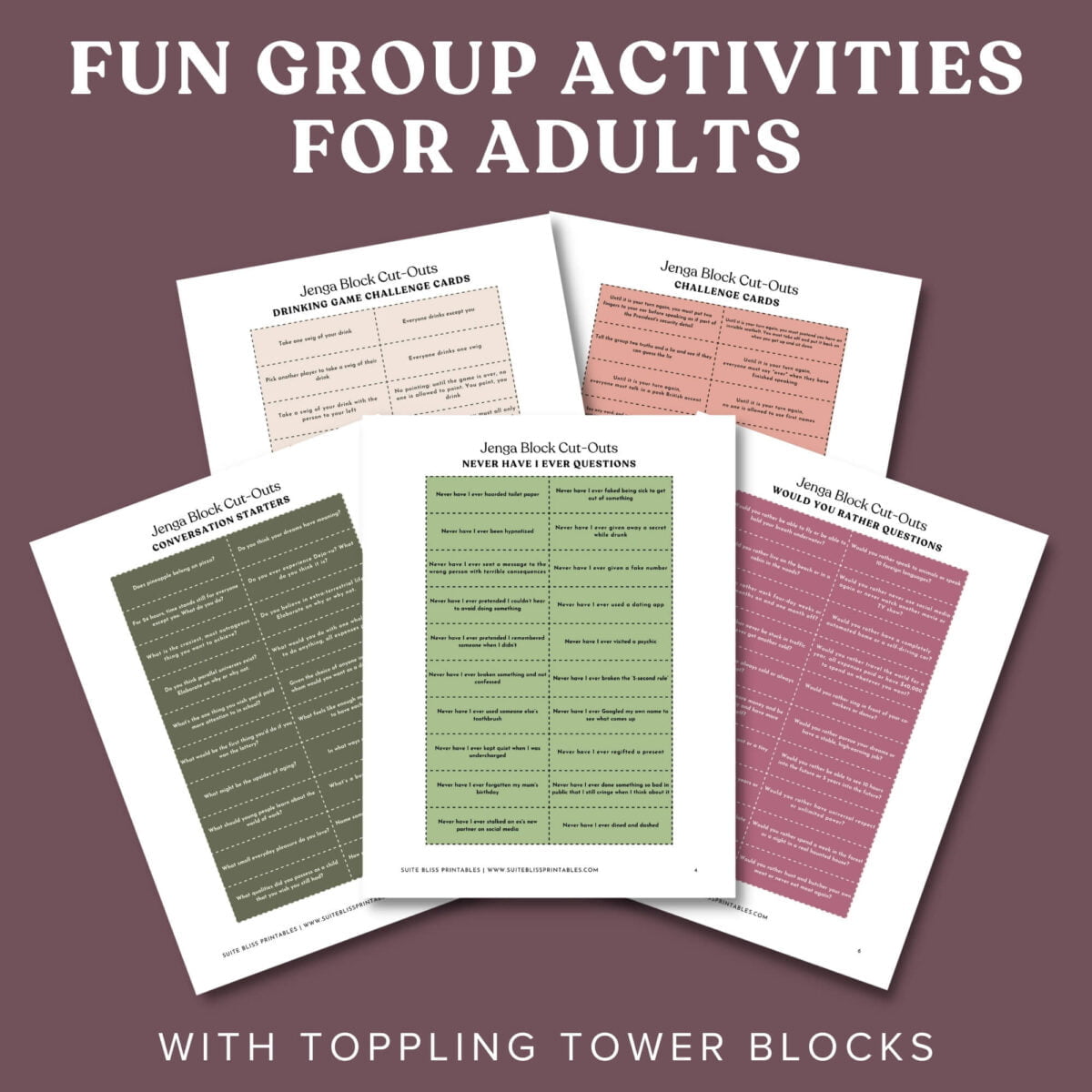 Group Activities for Adults: Printable Team Building Game