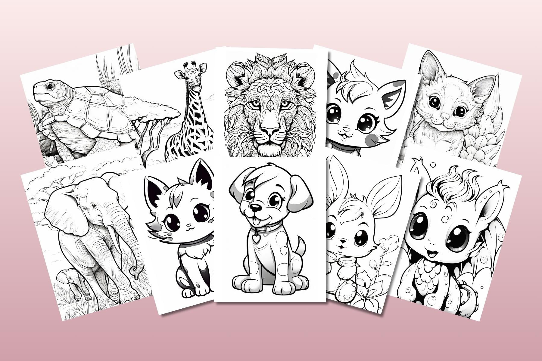 Cute Animal Drawings Coloring Pages